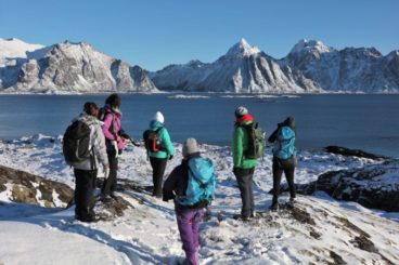 Aurores boréales & raquettes sur l'île de Senja, Norvège
